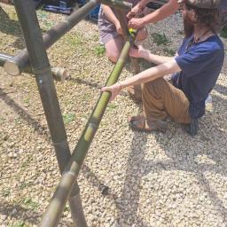 atelier table bambou pieds