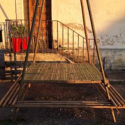 table pique-nique en bambou